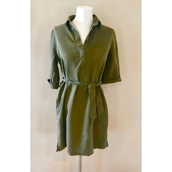 LOFT Dresses & Skirts - Loft green shirt dress with pockets
